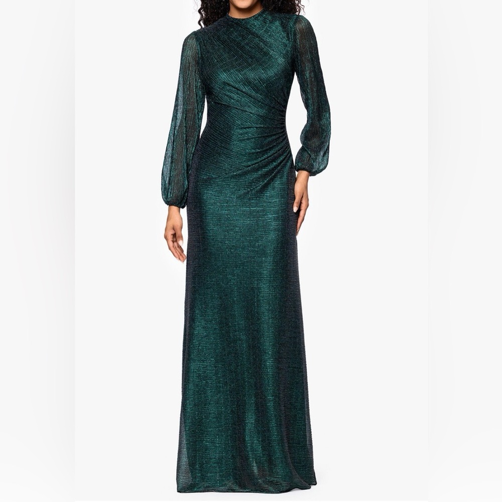 Metallic Blue/Green Long Sleeve Dress